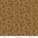 Wide quilt backing fabric with a floral pattern fabric with a light brown background.