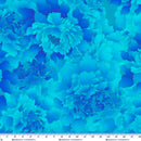 Large floral print in tone on tone blues.