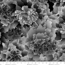 Large flora in blacks and grays.