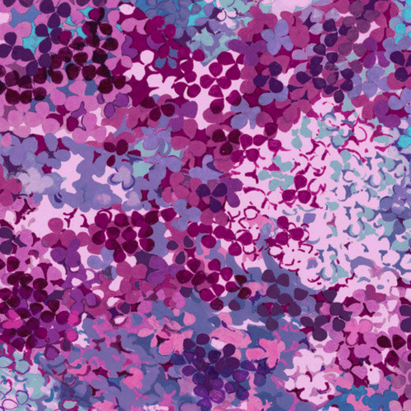 Sample Swatch of 118" Flora Wide Quilt Back Purple