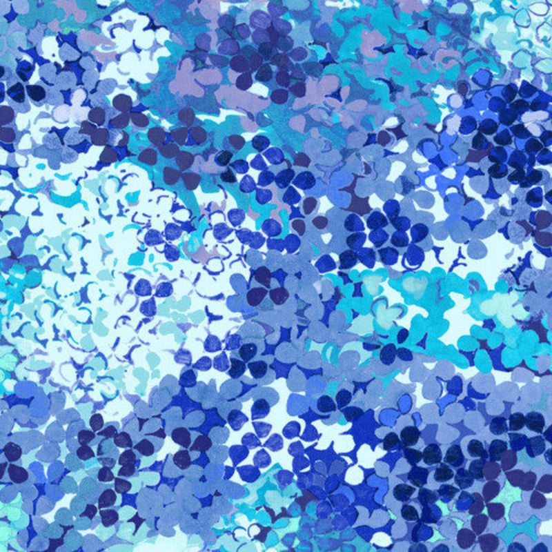 Sample Swatch of 118" Flora Wide Quilt Back Blue