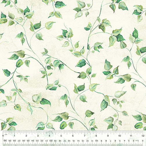 1 Yard Remnant of 108" Butterfly Collector Ivy Wide Quilt Back Ivory