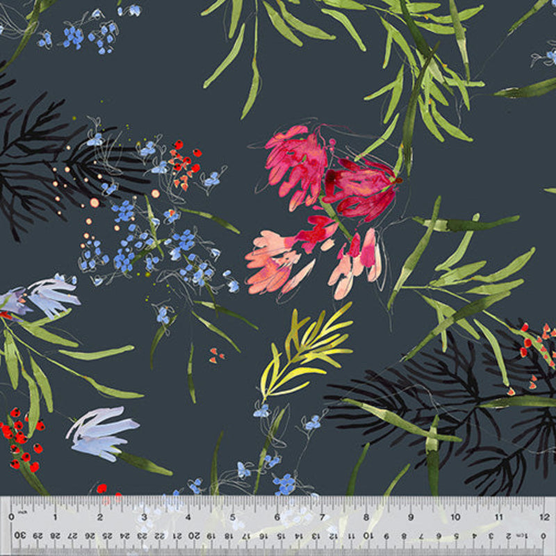 108" Meadow Floral Wide Quilt Back Slate