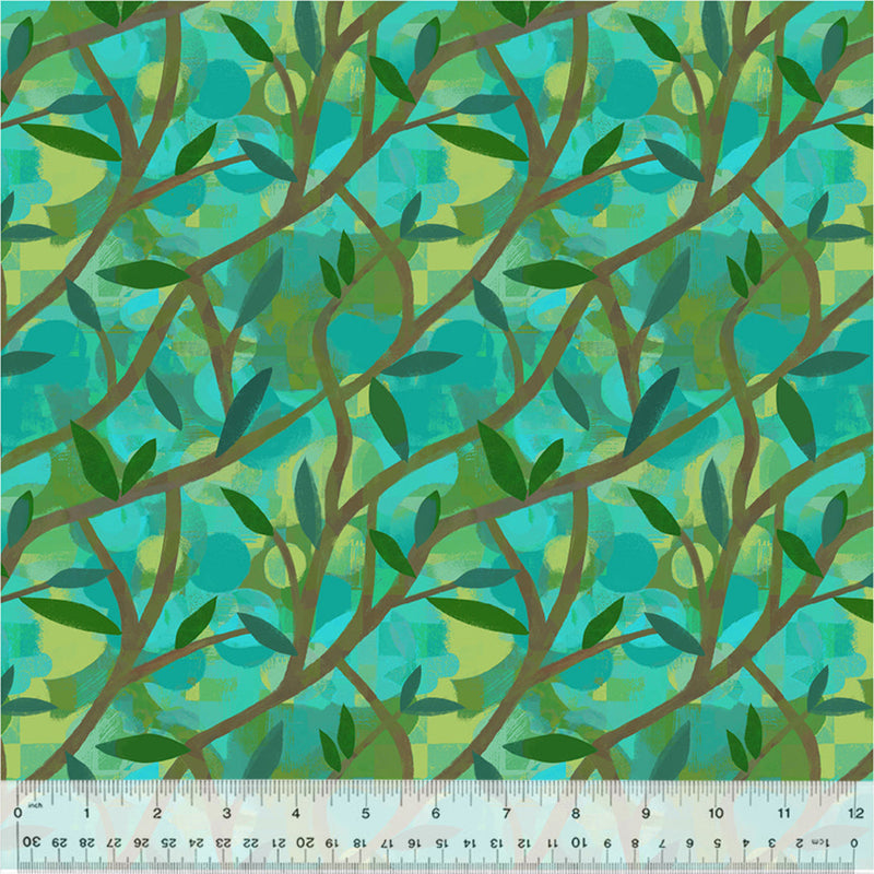 108" Wild North Growing Tree Wide Quilt Back Teal