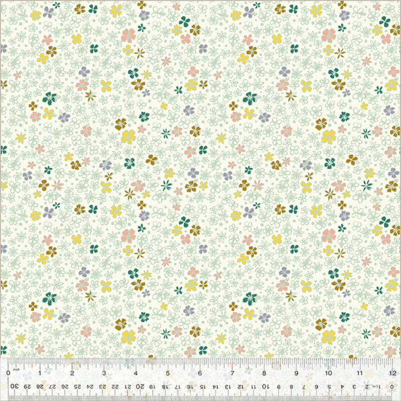 108" Little Blossoms Organic Wide Quilt Back Ivory