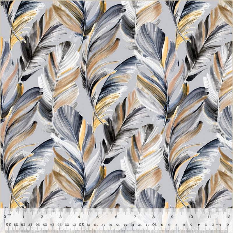 108" Plume Wide Quilt Back Gray