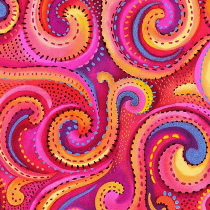 Sample Swatch of 108" Whirlwind Wide Quilt Back Tutti Frutti