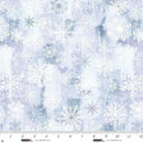 Pattern of white snowflakes on a light blue background with a ruler at the bottom for scale.