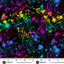 Sample Swatch of 108" Phosphor and Venom Wide Quilt Back Black