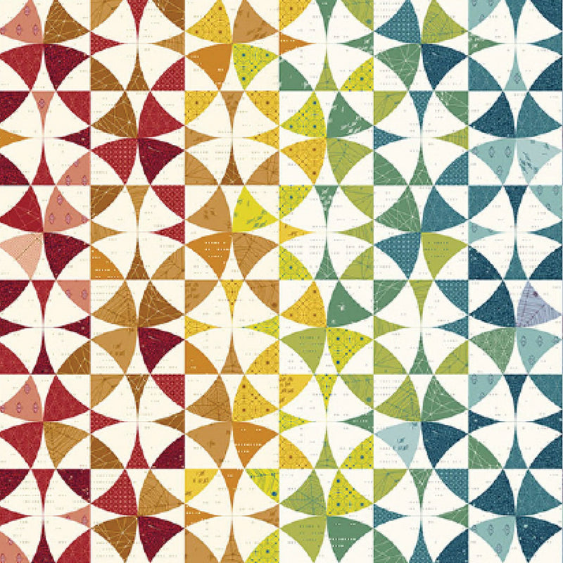 Sample Swatch of 108" Giucy Giuce Winding Ways Wide Quilt Back Prismatic