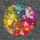 Sample Swatch of 108" Color Wheel Art Theory Whole Cloth Wide Quilt Back Night