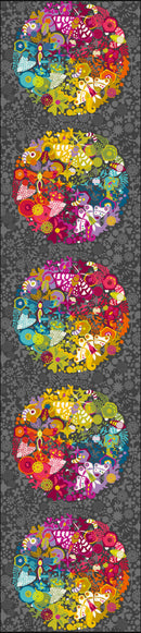 Sample Swatch of 108" Color Wheel Art Theory Whole Cloth Wide Quilt Back Night