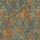 Patterned fabric with brown and blue colors