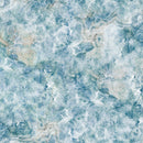 Wide quilt backing fabric with a marble-like pattern in blue and gray tones.