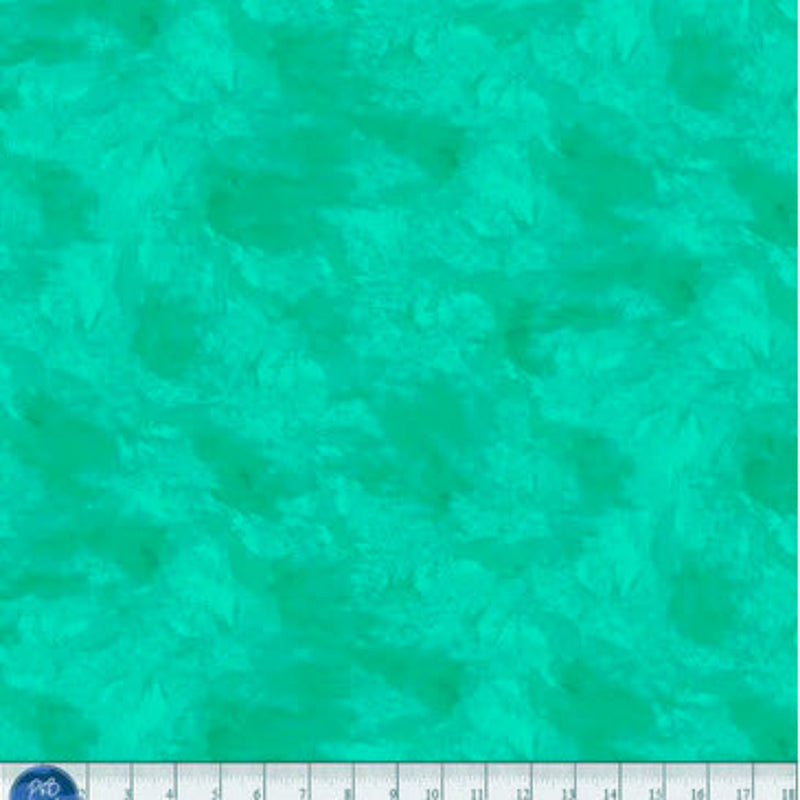Green/Teal wide quilt backing fabric with a  tone on tone textured look.