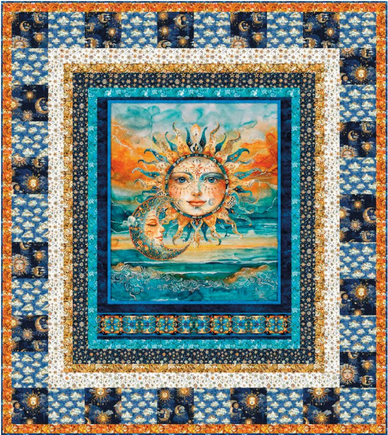 Bohemian Sunrise Celestial Dance Quilt Kit Including Wide Back