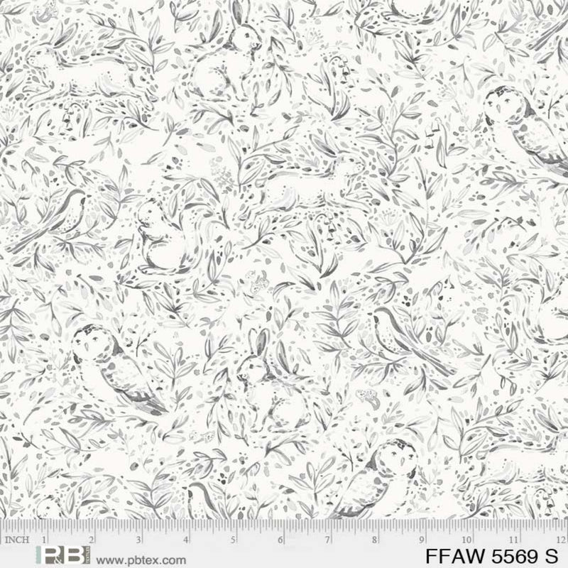 108" Forest Fauna Wide Quilt Back Silver