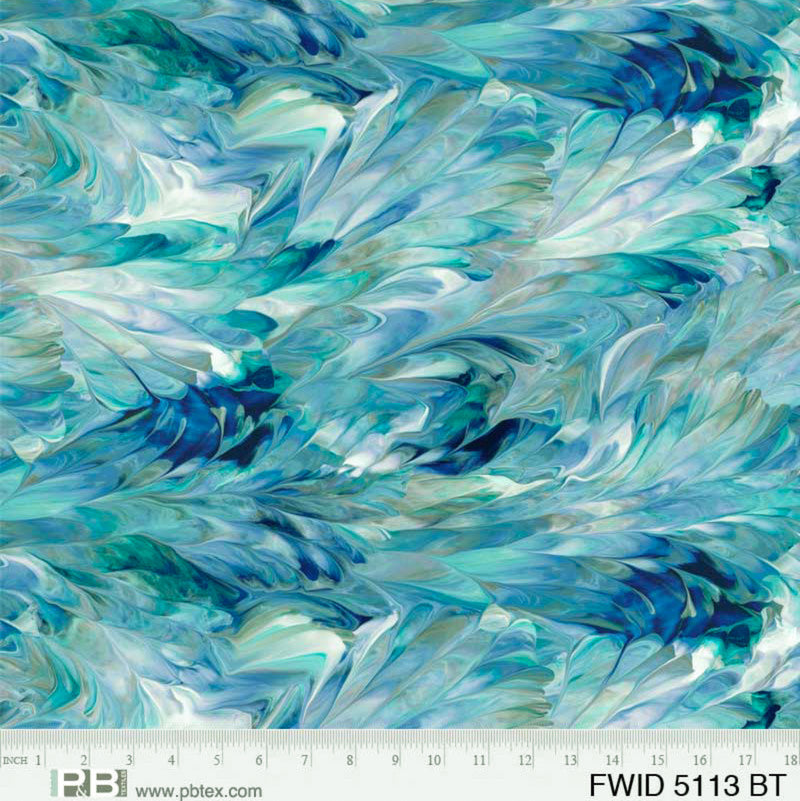 108" Fluidity Wide Quilt Back Blue/Teal