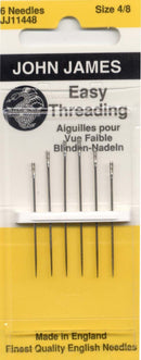 John James Self / Easy Threading Needles Assorted Sizes 4/8 6ct