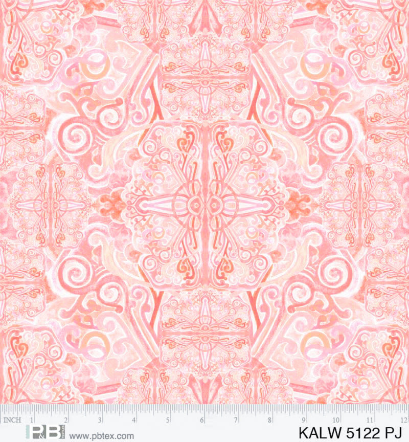 CLEARANCE! 108" Kaleidoscope Wide Quilt Back Coral