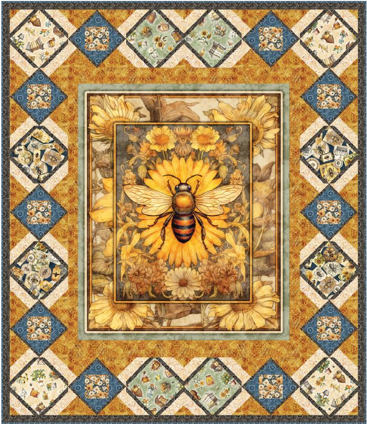 Queen Bee Quilt Kit Including Wide Back