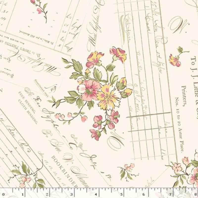 Sample Swatch of 108" Patchwork Wide Quilt Back Cream