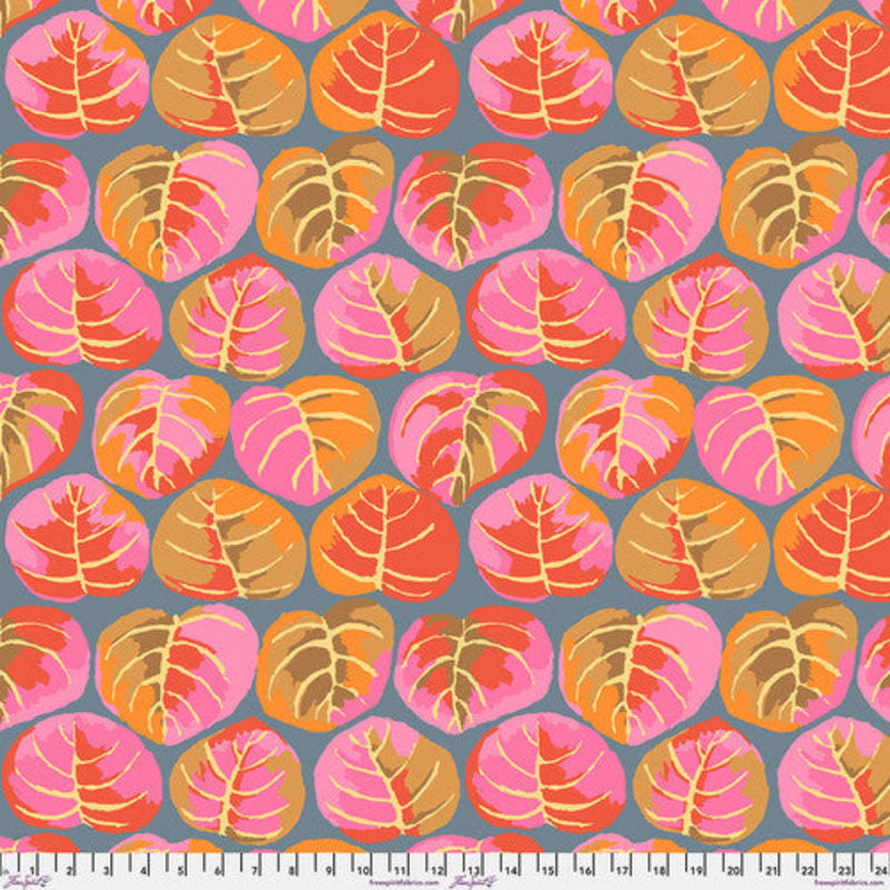 Sample Swatch of 108" Palm Leaves Wide Quilt Back by Kaffe Fasset Pink