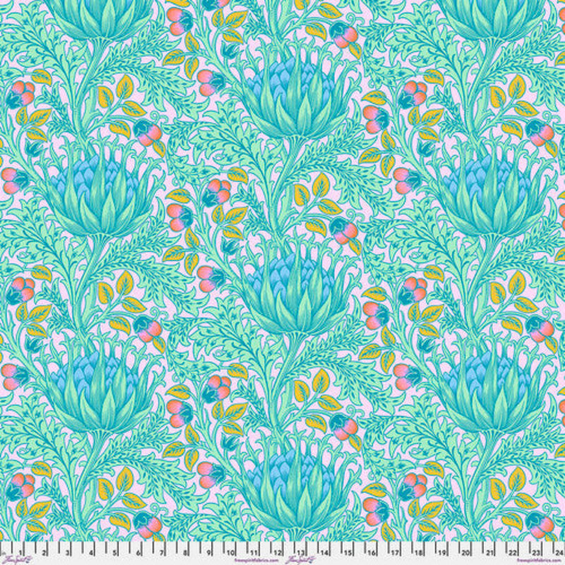 Sample Swatch of 108" Artichoke - Lavender Wide Quilt Back by Kaffe x Morris & Co.