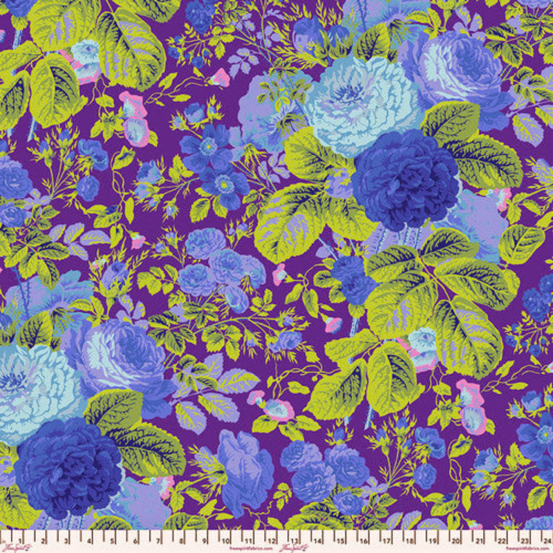 Sample Swatch of 108" Gradi Floral Wide Quilt Back by Kaffe Fasset Purple