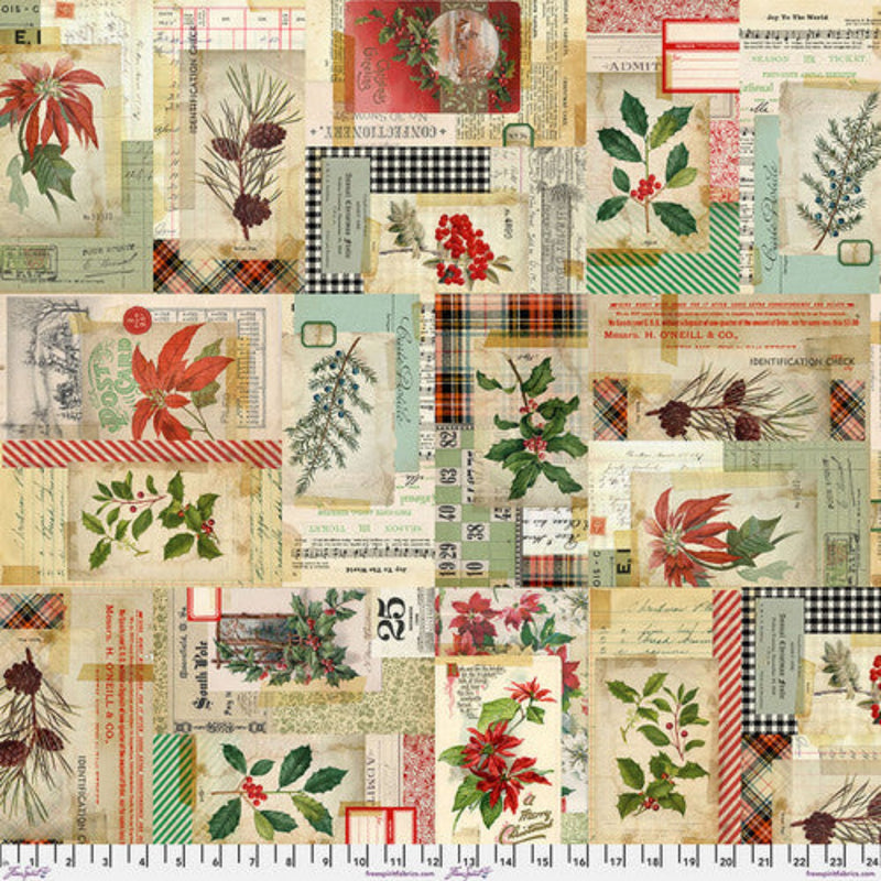 108" Holidays Past Collage Wide Quilt Back by Tim Holtz