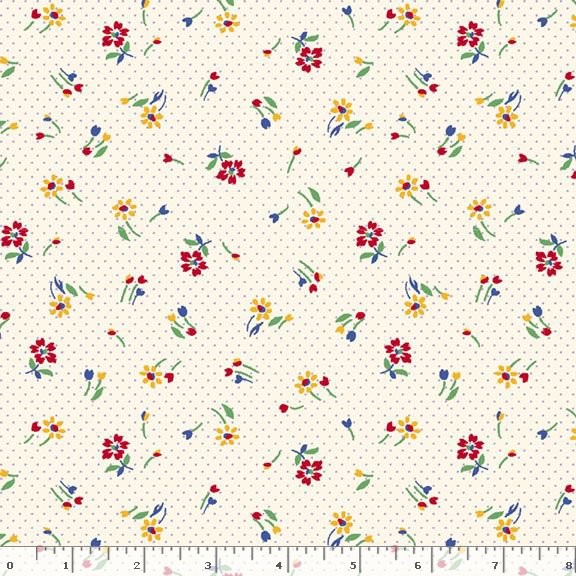 108" Blooms Wide Quilt Back Cream