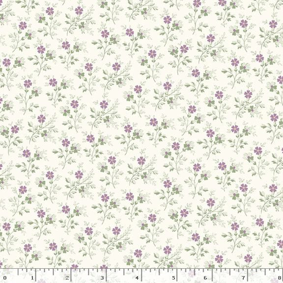 108" Posies Wide Quilt Back Cream