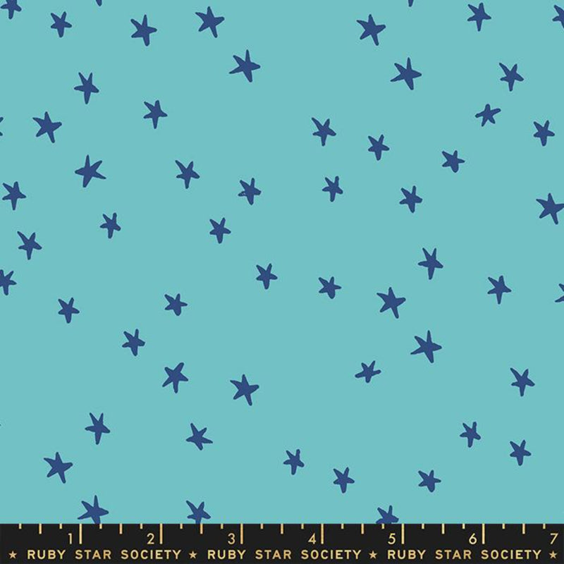 108" Starry Wide Quilt Back Turquoise