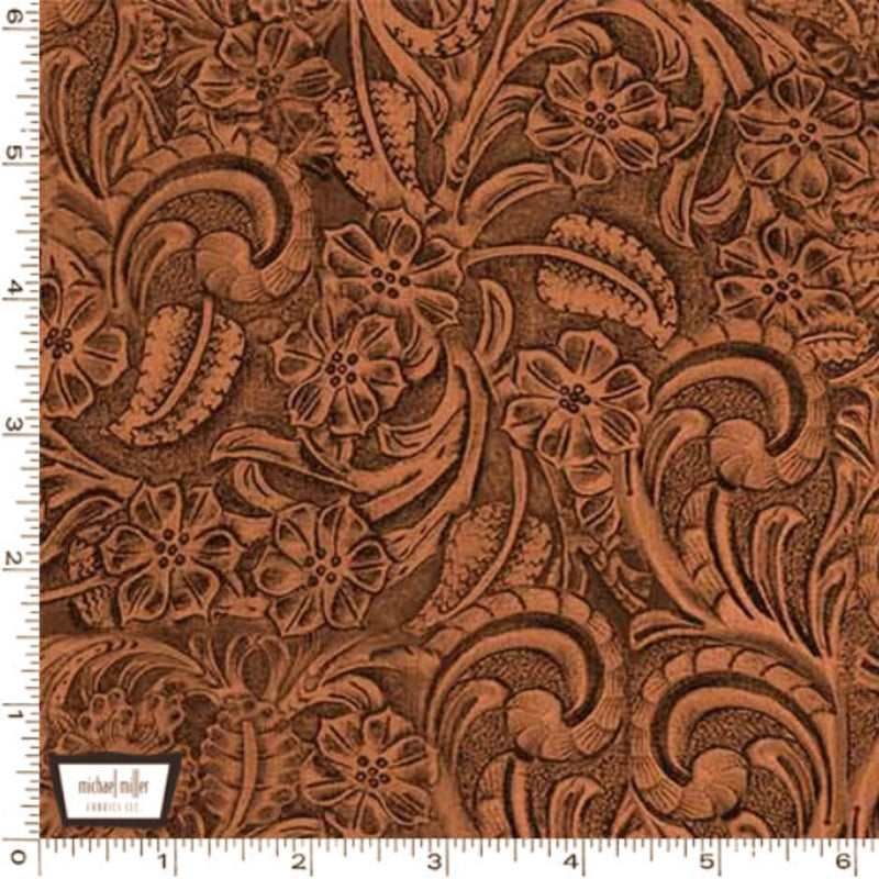 108" Tooled Leather Wide Quilt Back