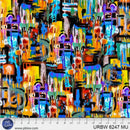 Dark multicolored graffiti print.