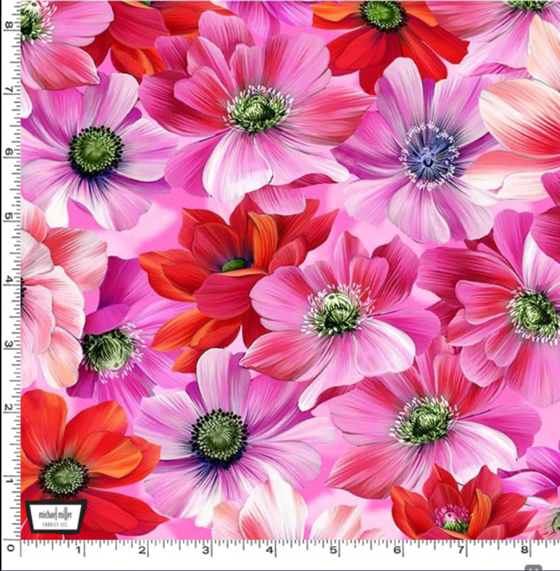 108" Fresh Bouquet Wide Quilt Back Red