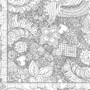 108" Doodle Floral Wide Quilt Back White