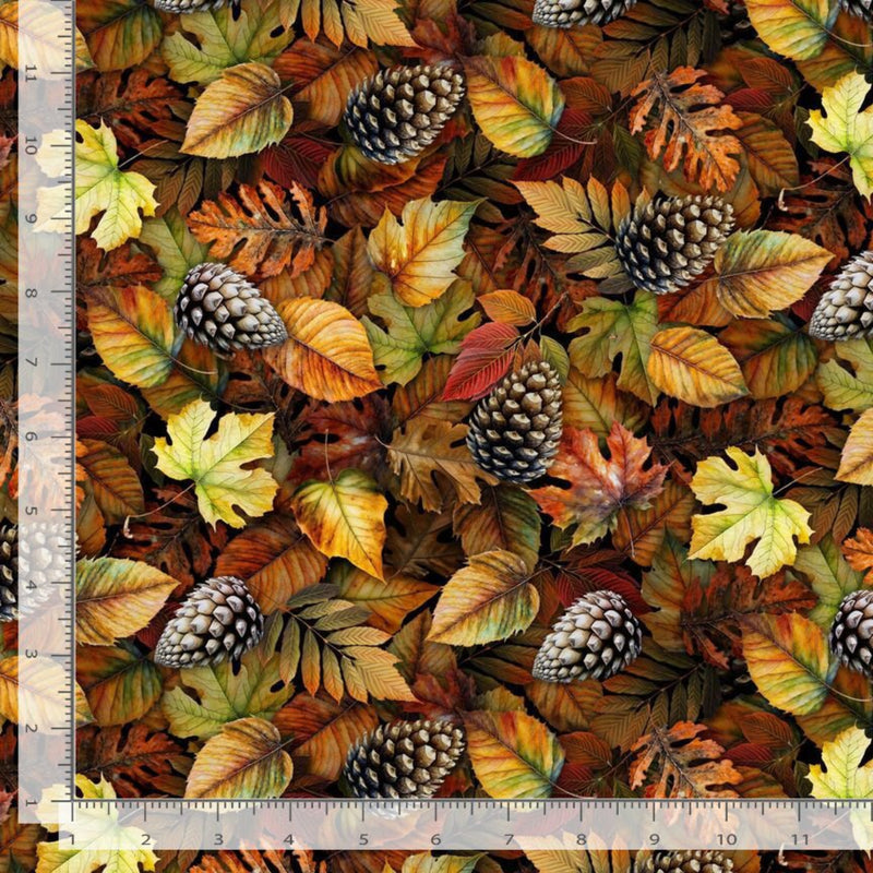 108" Packed Fall Leaves Wide Quilt Back Autumn