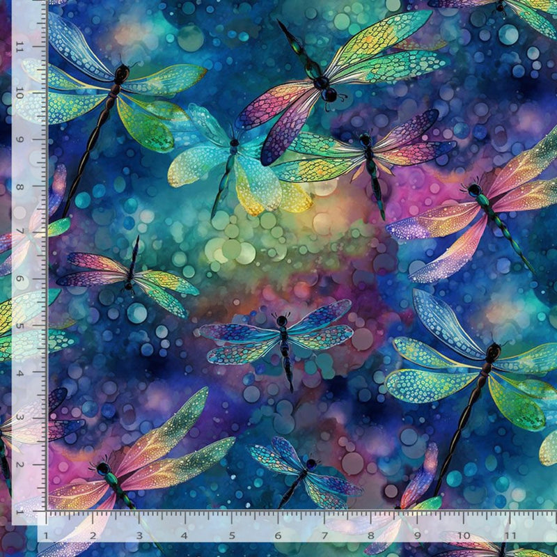 Sample Swatch of 108" Dragonfly Dream Extra Wide Quilt Back Fantasy