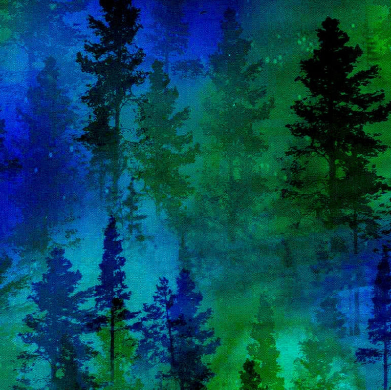 108" Forest Trees Extra Wide Quilt Back  Green