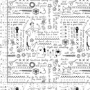 108" Sweary Stitching Wide Quilt Back White