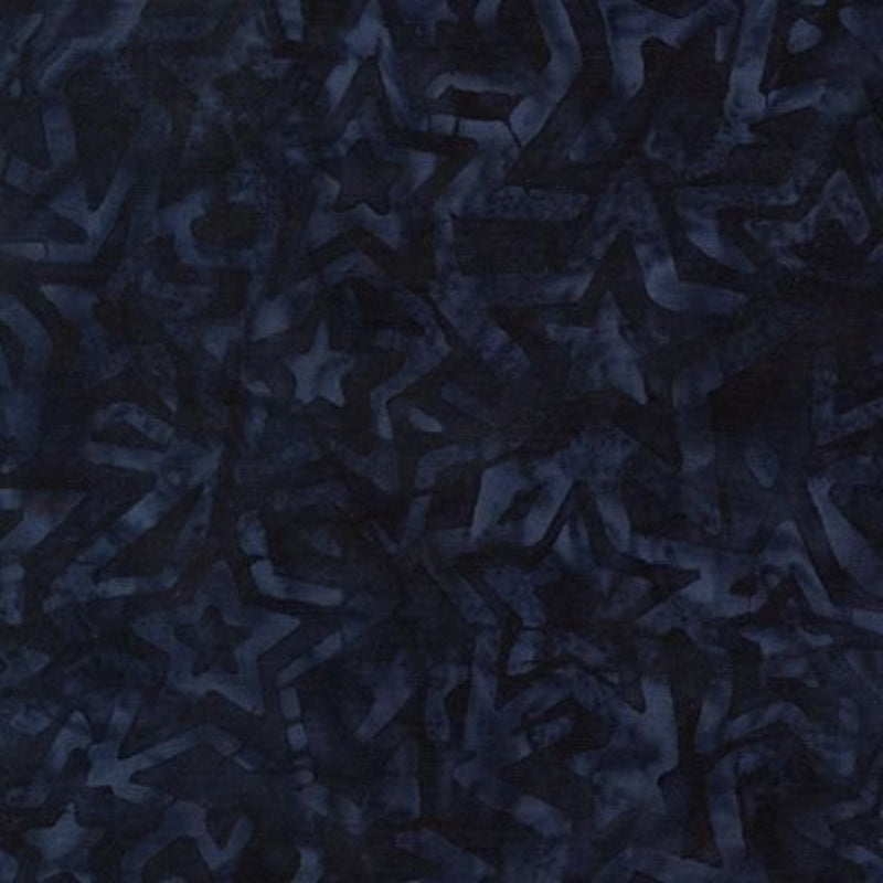 106" Packed Star Outline Extra Wide Tonga Batik Quilt Back Night