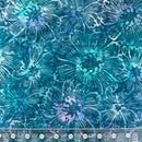 Blue floral pattern fabric swatch