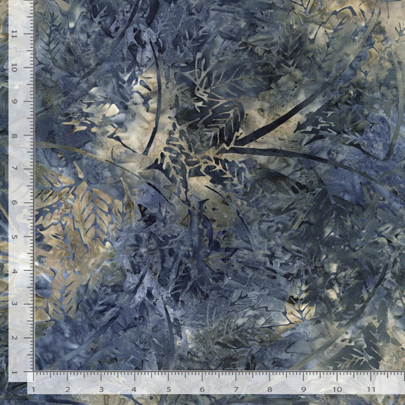 106" Large Tropical Leaves Extra Wide Tonga Batik Quilt Back Luna