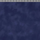 Dark blue wide quilt backing fabric with a subtle cloudy texture and tiny scattered light specks, shown with a measuring ruler along the top edge.