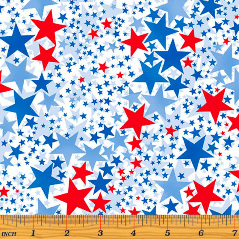 108" Starlight White/Multi Patriotic Collection Wide Quilt Back