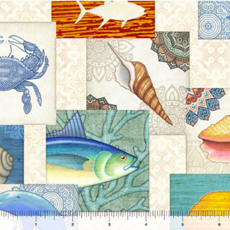 108" Got Your Back Sealife Patch Wide Quilt Back by Dan Morris