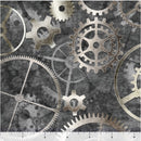 108" Got Your Back Gears Wide Quilt Back by Dan Morris