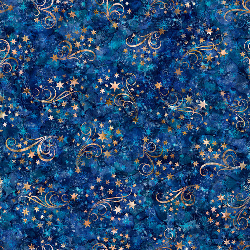 7/8 Yard Remnant of 108" Got Your Back Star Swirl Wide Quilt Back by Dan Morris