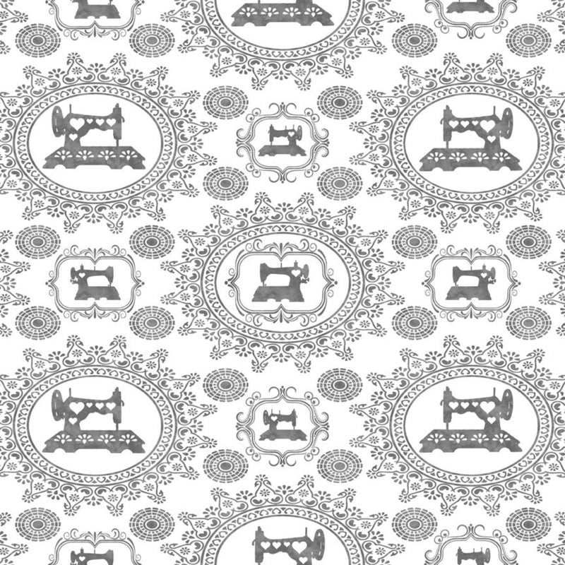 108" Got Your Back Sewing Machine Doily Wide Quilt Back by Dan Morris